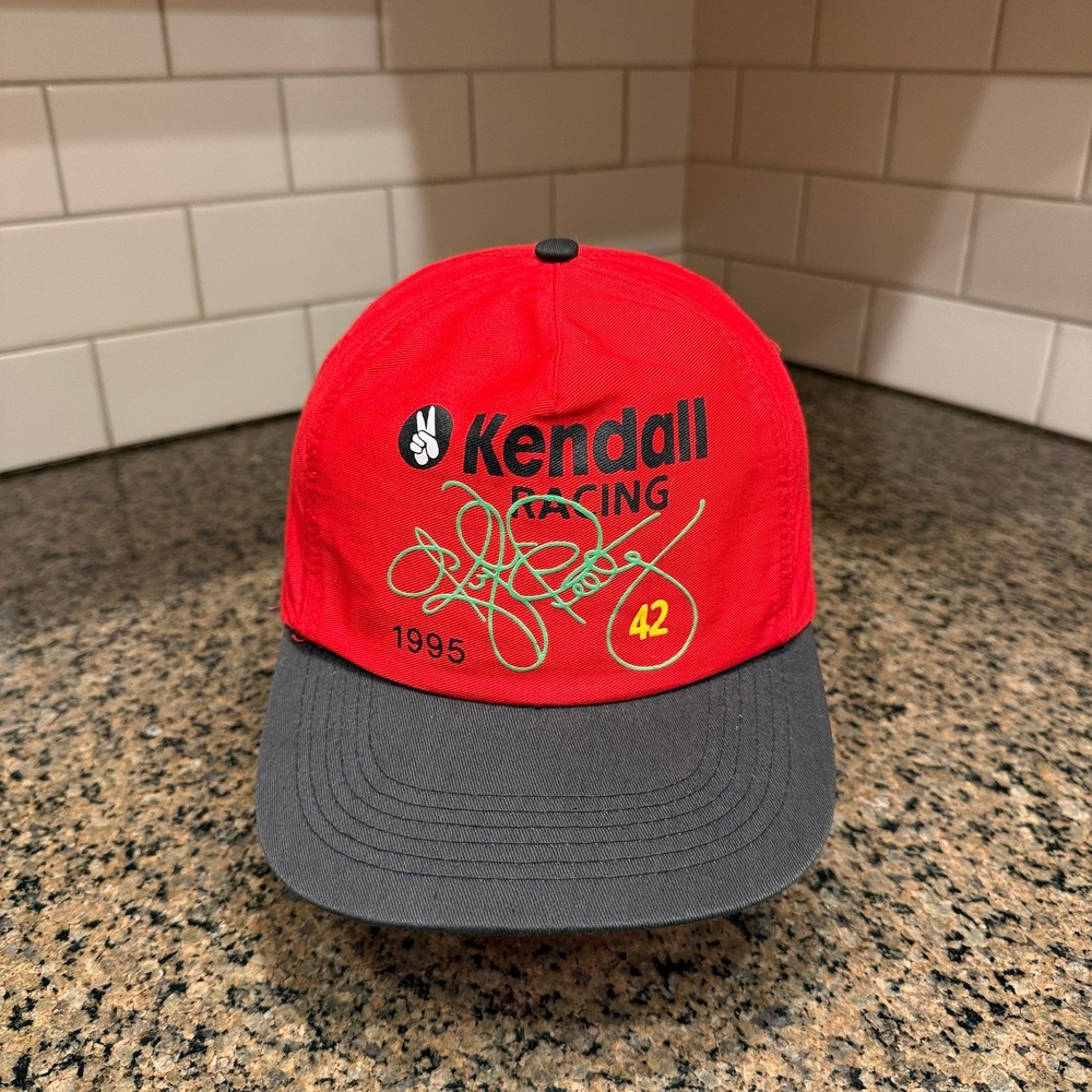 Vtg Kendall Racing M.M. Snapback Hat Adjustable Red Gray 1995 NASCAR